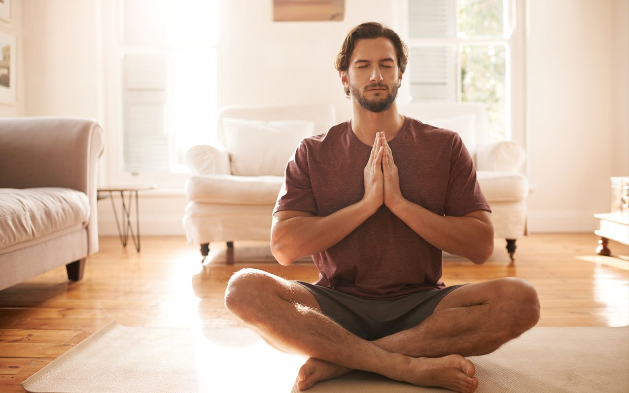 A man doing meditation